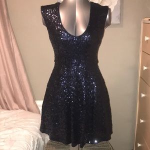 Forever 21 navy sequin dress